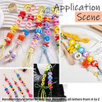 50Pcs Random Acrylic Letter Beads Large Alphabet Bead Bulk Chunky Capital Letters Iridescent UV Plated Initial Loose Spacer for Jewelry Making Keychain Bracelets Earrings Crafts Bag Decor - style: Style 2