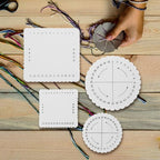 jojofuny 4Pcs Rope Weaving Board Set 5.90 Inch Round and Square Braiding Discs Lightweight Portable DIY Bracelet Loom Jewelry Making Tools for Friendship Bracelet Macrame Craft