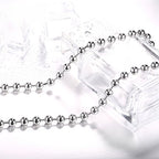 Titanium Stainless Steel Small Beads Ball Chain Necklace for Men Women 24-38 Inches Silver Black Gold - color: Silver, 4mm wide