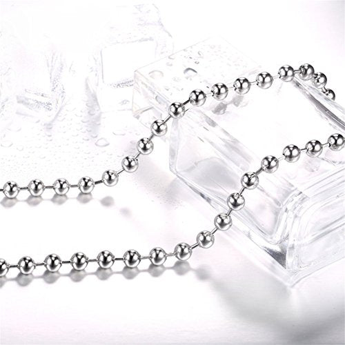 Titanium Stainless Steel Small Beads Ball Chain Necklace for Men Women 24-38 Inches Silver Black Gold - color: Silver, 4mm wide