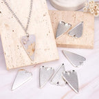 Pandahall 50pcs Tibetan Style Alloy Heart Large Pendant Cabochon Bezel Settings Cabochons Tray Cover Necklace Charms Antique Silver