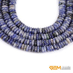 GEM-Inside 2x6mm Natural Blue Sodalite Jasper Stone Heishi Disc Rondelle Spacer Beads for Jewelry Making Full 15" Strand Energy Stone Healing Power Crystal - color: Blue Sodalite Jasper