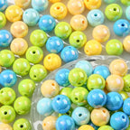 16mm Acrylic Beads 100pcs Chunk Bubblegum Bead Beads for Pens for Necklace Jewelry Bracelets DIY Crafts Making (greenblue) - color: greenblue
