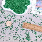 8/0 Glass Seed Beads Bulk, Green 3mm Tiny Round Craft Seed Bead, Small Mini Pony Beads for Jewelry Making Bracelet Necklace Wrist Beading Weaving Supplies, 2500pcs - color: Green