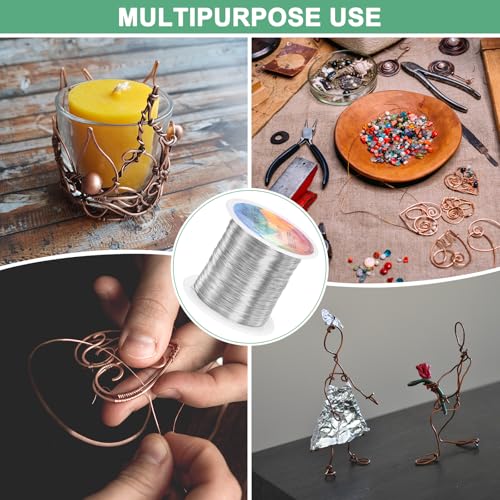 M METERXITY 0.3mm Jewelry Wire, 28 Gauge 328FT Craft Wire Copper Beading Wire for Jewelry Making/Planting/Weaving/DIY Crafting, Soft Metal Wires [100M, Silver White] - color: Silver White, size: 0.3mm 28 Gauge