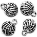 Heather's cf Silver Sea Charms – Antique Pendants, Non-Tarnish, Lead-Free & Nickel-Free, Bulk Ocean Animal Charms for DIY Jewelry, Bracelets, Necklaces, Earrings, Beach Craft Supplies (Sea Animals) - color: Seashell Scallop - 90 Pc