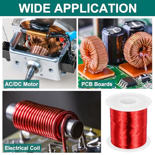 MECCANIXITY 42 AWG Magnet Wire, 42 Gauge Enameled Copper Wire, 1 Lb Magnetic Coil Wire for Transformer, Motor, Electric, 155C(311F) - size: 42 AWG