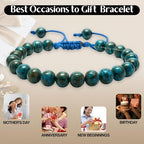 Amazing Gemstone Chrysocolla Bracelet, Gifts For Men & Women - Protection Healing Crystal Bracelet - 8mm Gemstone Beaded Adjustable Bracelet, Pulseras Para Hombres Mujer Stocking Stuffers - color: Chrysocolla