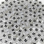 200PCS Letter Beads Glow in The Dark 4x7mm Acrylic Alphabet Letter N Beads for Jewelry Making Bracelet - color: N-200PCS