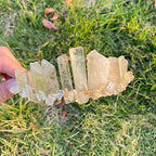 JIC Gem Citrine Crystal Crown Raw Quartz Headband Handmade Tiara Natural Stone Headpiece Women Girls for Wedding Parties - color: Citrine