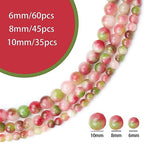 60pcs 6mm Natural Watermelon Tourmaline Gemstone Beads Energy Healing Crystal Round Loose Stone Beads for Jewelry Making, DIY Bracelets Necklaces - color: Watermelon Tourmaline, size: 6mm