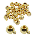 20Pcs Gold Crimp Beads 18K Gold Plated Beads 3mm Loose Rondelle Spacer Beads Metal Bead Spacers Beads for DIY Bracelet Necklace Jewelry Making - color: Gold, Round