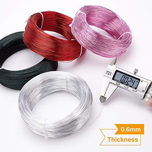 BENECREAT 22 Gauge Silver Aluminum Wire - 918FT Bendable Metal Wire for Jewelry Making, Beading, Sculpting, DIY Crafts - color: Silver (22 Gauge, 918 Feet), size: 22 Gauge