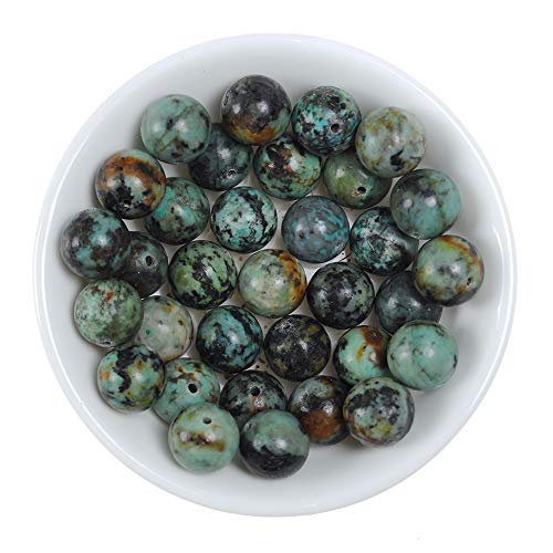 Natural Stone Beads 3mm African Turquoise Stone Round Loose Beads Crystal Energy Stone Healing Power for Jewelry Making DIY,1 Strand 15" - color: African Turquoise, size: 3MM