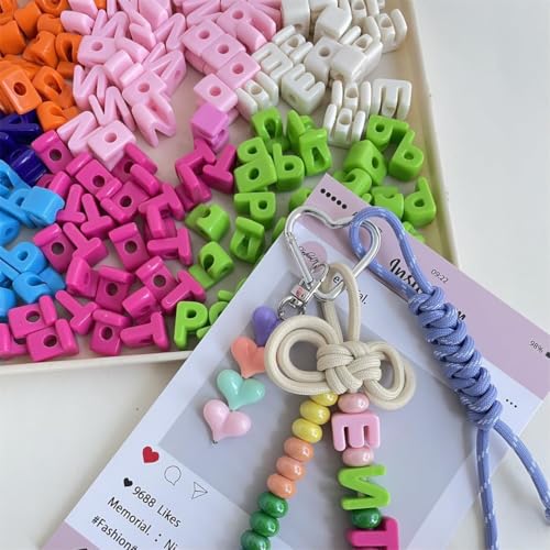 26PCS Large 6mm Hole Letter Beads, 20mm Acrylic Beads A to Z,for DIY Jewelry Making Kit Friendship Bracelet Key Chain and Bag Charms (26 A to Z Green) - color: green