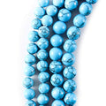 RayLineDo® 50Pcs 8mm Natural Blue Turquoises Stone Round Beads Loose Beads Wholesale for Jewelry Making - color: Blue Turquoise, size: 8mm