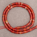 BONNY BOXX 150PCs Natural Carnelian Spacer Beads, Loose Semi Precious Flat Round Gemstone Heishi Disc Stone Beads for Beading Jewelry Making 4mm*2mm - color: Carnelian, size: 4MM*2MM