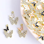 16-Pcs Crystal Jewelry Making Charms Silver Pendant Charm For Women Making Jewelry Crafts Rhinestone Charms - color: Butterfly