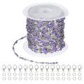PATIKIL Stainless Steel Jewelry Chain, 16Ft 2mm Purple Enamel Link Cable Chains for Necklace Earring Bracelet Findings Jewelry Making Trucker Hat Chains, Silver/Purple - color: Silver/Purple
