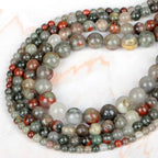 4mm 200pcs Natural Stone Round Beads Bloodstone Genuine Stone Beading Loose Gemstone DIY Charm Smooth Beads for Bracelets Necklaces Earrings Hole Size 1mm (Bloodstone 4mm) - color: Bloodstone, size: 4mm