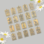 SUNNYCLUE 1 Box 40Pcs 20 Styles Tarot Card Charms Occult Charms Bulk Antique Gold Rectangle Metal Magic Divination Alloy Gothic Pendants for Jewelry Making Halloween Necklace Bracelet Earrings DIY - color: Antique Gold