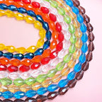 40 PCS 10x15mm Teardrop Crystal Glass Beads Faceted Shape Vertical Hole Loose Glass Beads DIY Handcrafte Bracelet Necklace Earring Jewelry Making(Transparent) - color: Transparent, size: 10x15mm