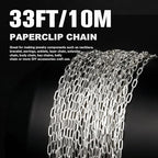 33 Feet Silver Paperclip Chains Roll, 2.5MM Silver Plated Brass Paperclip Oval Cable Link Chains Spool Bulk for Jewelry Making DIY Craft - color: 2.5mm silver paper clip chain