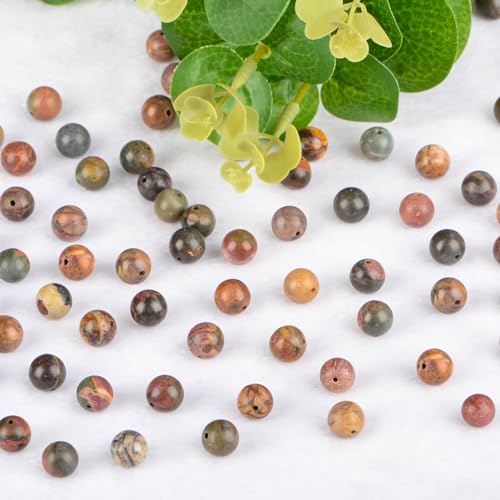 4mm 200pcs Natural Stone Round Beads Picasso Genuine Stone Beading Loose Gemstone DIY Charm Smooth Beads for Bracelets Necklaces Earrings Hole Size 1mm (Picasso 4mm) - color: Picasso, size: 4mm