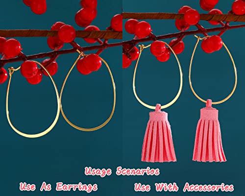 YAKRUNA 12PCS Large Oval Geometric Earring Hooks, 14k Genuine Gold Plated, Hypoallergenic, DIY Dangle Earrings - color: gold earring 4