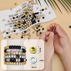 MIIIM 600PCS 6x9mm Pony Beads Bulk, Silver and Gold Pony Beads for Bracelets Making Kit, Kandi Beads, Hair Beads for Braids, Craft Beads for Jewelry Making (Gold) - color: Gold