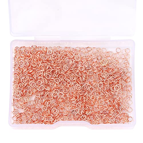 BEADIA Rose Gold Plated Jump Rings Non Tarnish 3mm 1200pcs for Jewelry Making Findings - color: Rose Gold, size: 0.5x3mm