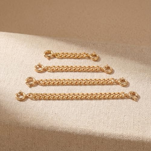 FAMARINE Gold Silver Necklace Extender Chains for Women - color: gold C