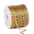 33 Feet Gold Rolo Box Chain Bulk, 2mm 18K Gold PVD Plated 304 Stainless Steel Square Link Cable Chains Roll Spool for Jewelry Making DIY Craft - color: 2MM Gold Rolo Box Chain
