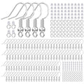 925 Sterling Silver Plated Earring Hooks for Jewelry Making, 300 Pcs Hypoallergenic DIY Earring Making Supplies Kit, Upgraded French Ear Fish Hook Earing Findings Wires Parts Hardware Pieces (Silver) - color: Silver
