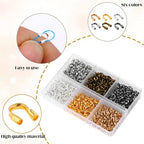 600 Pieces Brass Wire Guardian Wire Cable Protector U Shape Findings Guard Loops for Jewelry Making Earring Bracelet Necklace Crafts,6 Colors