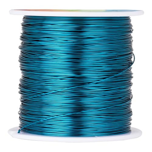 203 Feet Tarnish Resistant Copper Wires 24 Gauge/0.5mm Jewelry Craft Wires Beading Wire for Jewelry Making, Wire Wrapping and Crafting (Blue) - color: Blue, size: 24 Gauge
