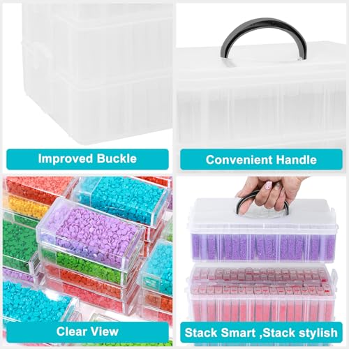 VTG Diamond Painting Storage Container, 240 Grids, Bead Organizer for Art Supplies, Jewelry Craft Storage Box - style: Three-layer small square bottle