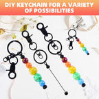 48 Pcs Beadable Keychains Bars bulk - 24 Black DIY Metal Beaded Keychain Making Kit + 24 Bags Included, Bead Keychain Supplies,Blank Key Chain, Perfect for Women, Men, Mother's Day, Birthday Gift - color: C-black, size: 24