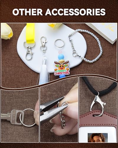 325PCS FIVEIZERO Keychain Making Kit - Keychain Clip with Key Ring, Lobster Claw Clasp, Swivel Snap Hook, Jumprings & Extender Chain for Crafts, DIY Projects & Purse Making Supplies - color: silver