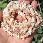 400pcs Natural Chip Shell Beads for Jewelry Making Brown Shell 5-8mm Irregular Gemstones Healing Crystal Loose Rocks Bead Hole Drilled for Ring Earrings Necklace Bracelet Making DIY Art Crafts - color: Brown Mother of Pearl Shell(2 Strands-62")