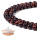 BEADNOVA 6mm Red Tiger Eye Gemstone Round Loose Beads for Jewelry Making (62-64pcs) - color: 07) Red Tiger Eye Round Beads, size: 6mm