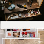 6 Pcs Large Clear Plastic Drawer Organizers Tray 15" x 6.3" Storage Bins with 25 Pcs Non-Slip Pads for Makeup, Jewelries, Kitchen Utensils, Bathroom and Office - size: 15"x6"