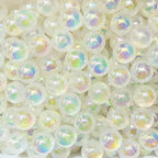AB Color Noctilucence Acrylic Cube Bead DIY Beading Hairband Bracelets Necklace Craft Embelishment (Shiny Glitter-Round) - color: Shiny Glitter-Round