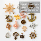 stino 100 G Mixed Style Metal Charms for Jewelry Making, Bulk Silver & Gold Plated, for Bracelet, Necklace, Earrings DIY Crafts - style: Anchor and Compass Wheel