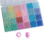 Light Color 3mm Seed Beads, 5200Pcs Glass Seed Beads Kit with Storage Box for DIY Necklace Bracelet Crafts - color: Light