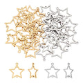 UNICRAFTALE 36pcs Star Links Charm Stainless Steel Links Charms 2 Colors Connectors Double Loops Metal Charm Jewelry Making Earring Bracelet Necklace