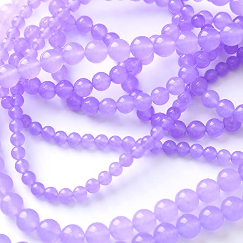 60PCS 6MM Lavender chalcedony Stone Beads Natural Gemstone Bead Crystal Healing Energy Jewelry Making DIY 15 inches - color: Lavender chalcedony, size: 6mm