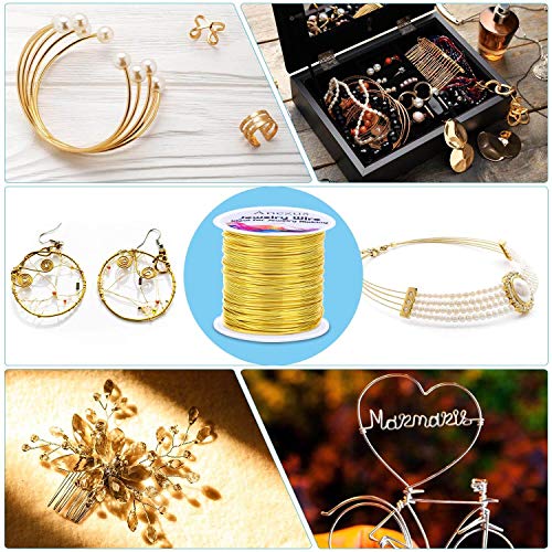 22 Gauge Jewelry Wire, Anezus Craft Wire Tarnish Resistant Copper Beading Wire for Jewelry Making Supplies and Crafting (Gold, 49 Yards/45 Meters) - color: Gold