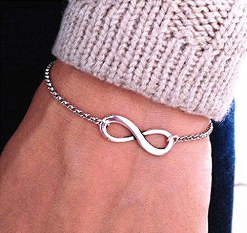 ALIMITOPIA Infinity Symbol Connectors Jewelry Making Charms Pendants - color: 8 Infinity Symbol-13*32mm-Antique Silver(50pcs)