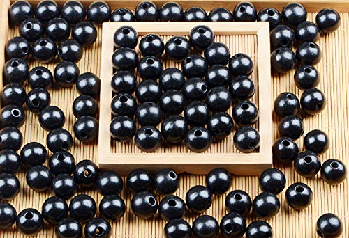 AD Beads Large Hole Wood Spacer Wooden Jewelry Making Bracelet Necklace Chandelier, Large Wooden Rosary Beads Craft Beads (16mm 100pcs, Black) - color: Black, size: 16mm 100pcs